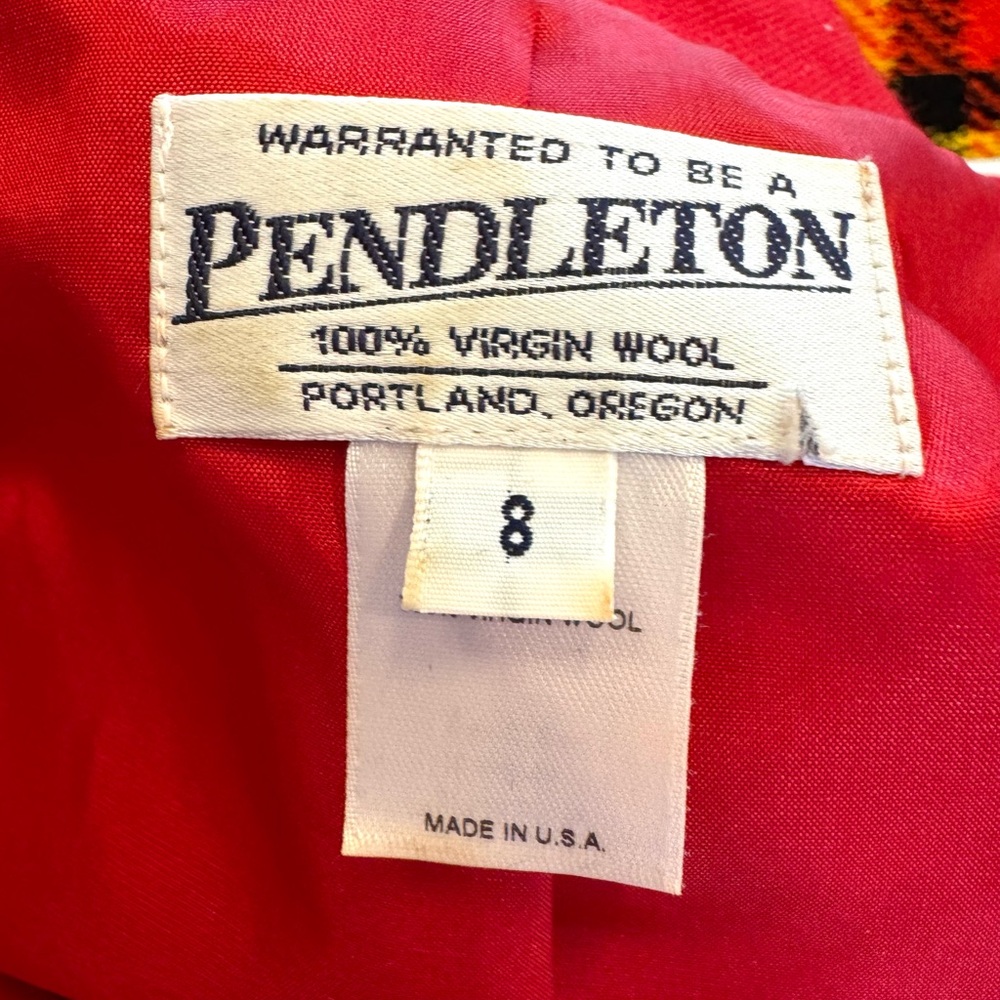 Pendleton Red Virgin Wool Zip Front Jacket - image 6